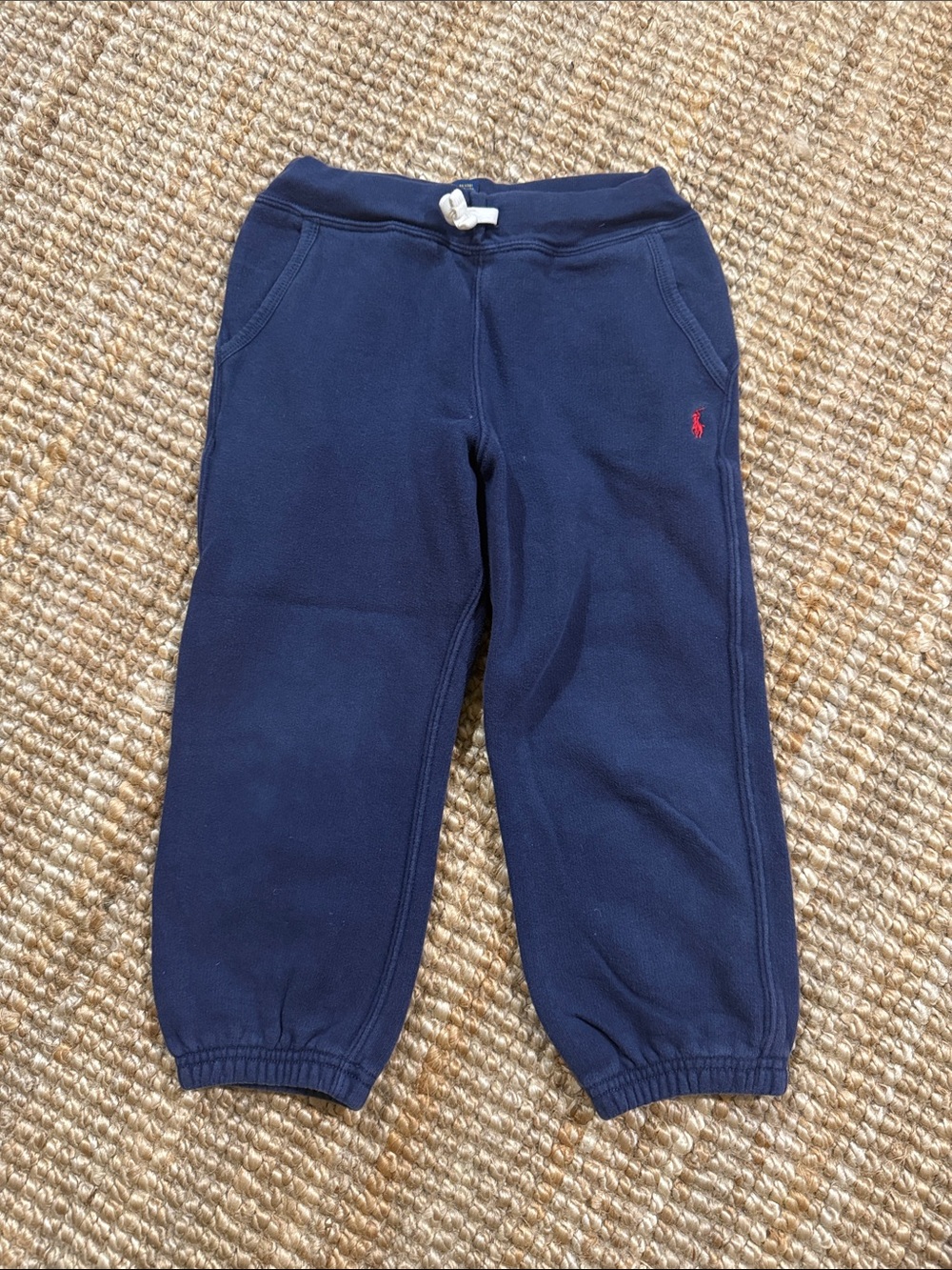 Polo by Ralph Lauren Navy Sweatpants with Red Polo Logo - Kids